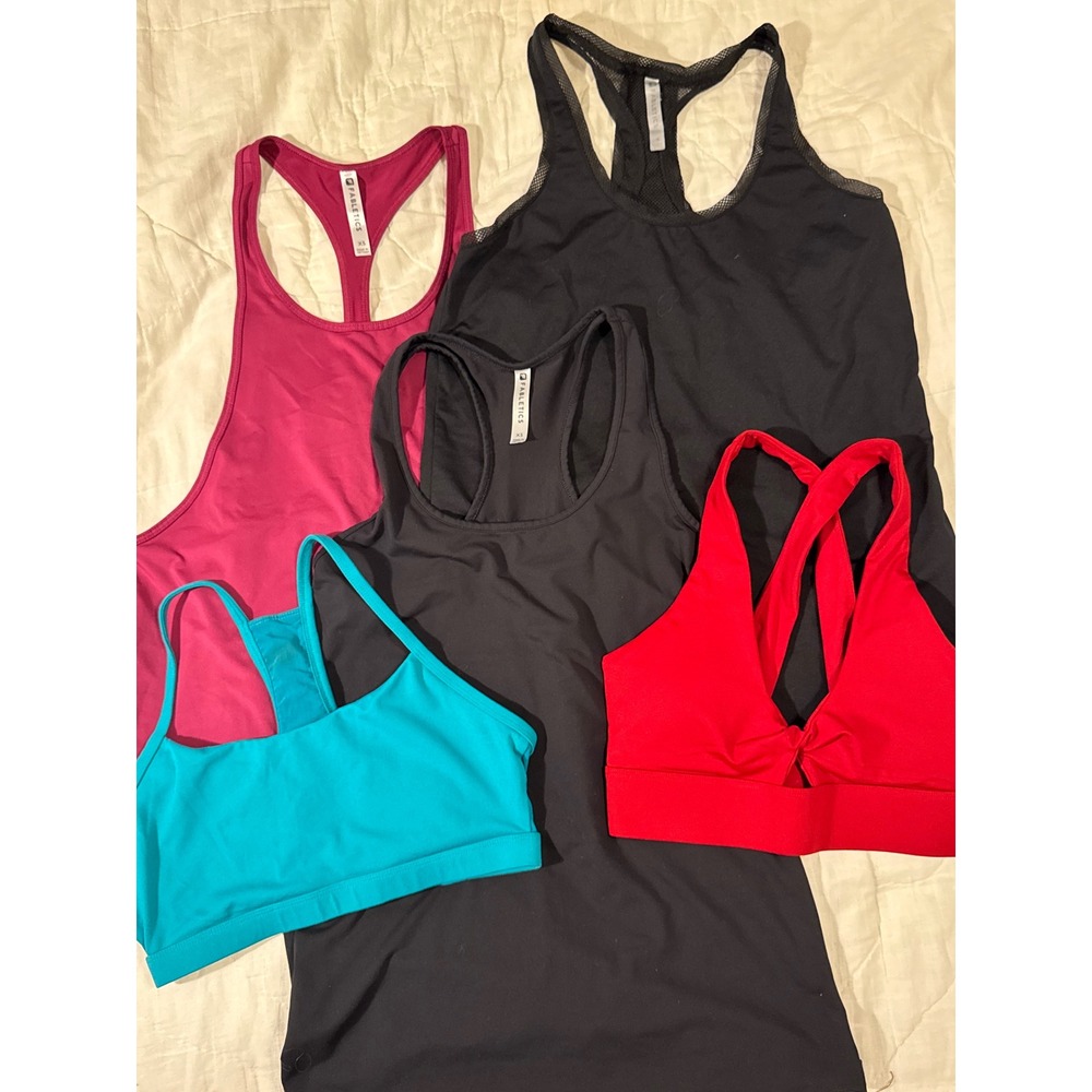 Fabletics Activewear Bundle 5pc Sports Bras and Racerback Tank Tops XS Small
